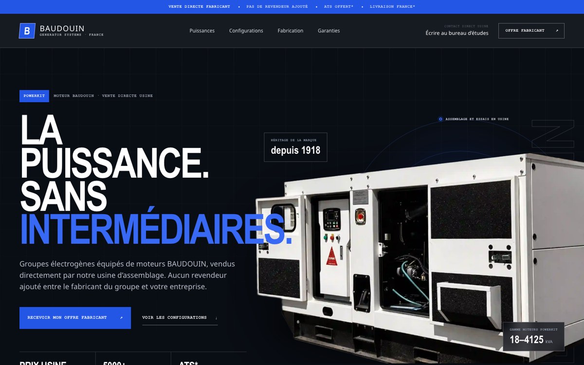 BAUDOUIN generator systems France website homepage